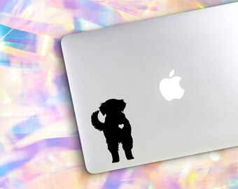 Golden retriever Dog w/ Heart Car Laptop Vinyl Decal Sticker, Golden retriever Sticker