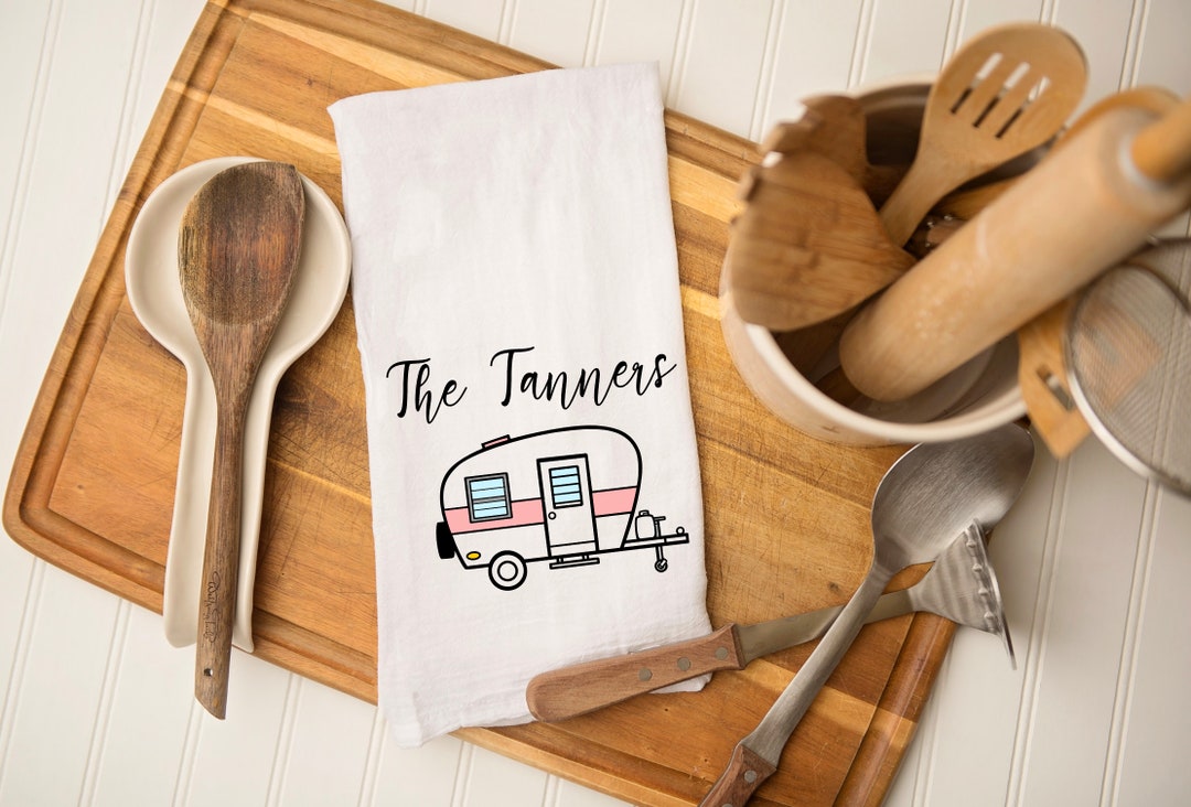 Personalized Tea Towel / Camper Towel / Happy Campers Tea Etsy