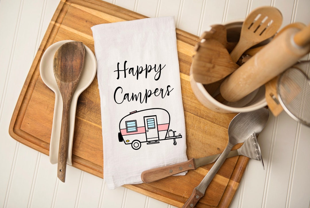 Happy Campers Towel / Happy Camper Towels / Happy Campers Tea Etsy