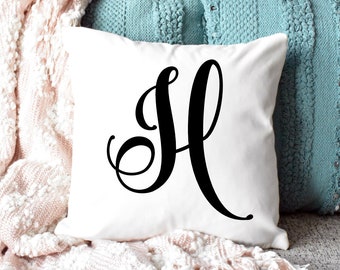 Initial Pillow Cover -Personalized Letter Pillow Cover - Monogram Pillow - Wedding Gift - Couples Gift Farmhouse Decor