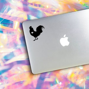 Rooster w/ Heart Car Laptop Vinyl Decal Sticker, Rooster Decal, Rooster Sticker