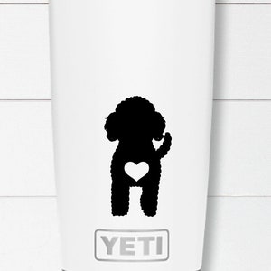 Poodle Dog w/ Heart Sticker for  Laptop Vinyl Decal Sticker