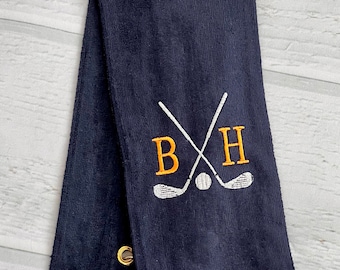 Personalized Monogrammed Golf Towel, Golf Towel Gift, Custom Embroidered Golf Towel, Golf gift idea