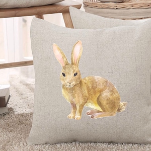 Rabbit Easter Decor Pillow Cover / Easter Decor Bunny / Happy Easter Decor  / Spring Decor Throw Pillows  / Bunny Pillow / Spring Pillow /