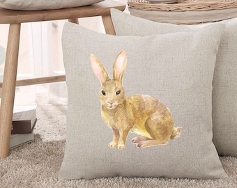 Rabbit Easter Decor Pillow Cover / Easter Decor Bunny / Happy Easter Decor  / Spring Decor Throw Pillows  / Bunny Pillow / Spring Pillow /