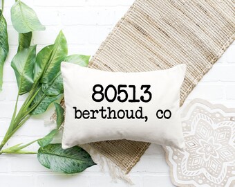 Zip Code Pillow Cover / Personalized Pillow / Home Decorating Pillow / Home Decor Pillow / Throw Pillow / State Pillow / Home Pillow