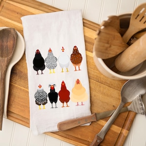 Chicken Tea Towel. Chicken Towel. Chicken and Rooster Towel. Chickens Tea Towel. Rooster Towels. Chicken Kitchen Towel. Chicken Lover Towel