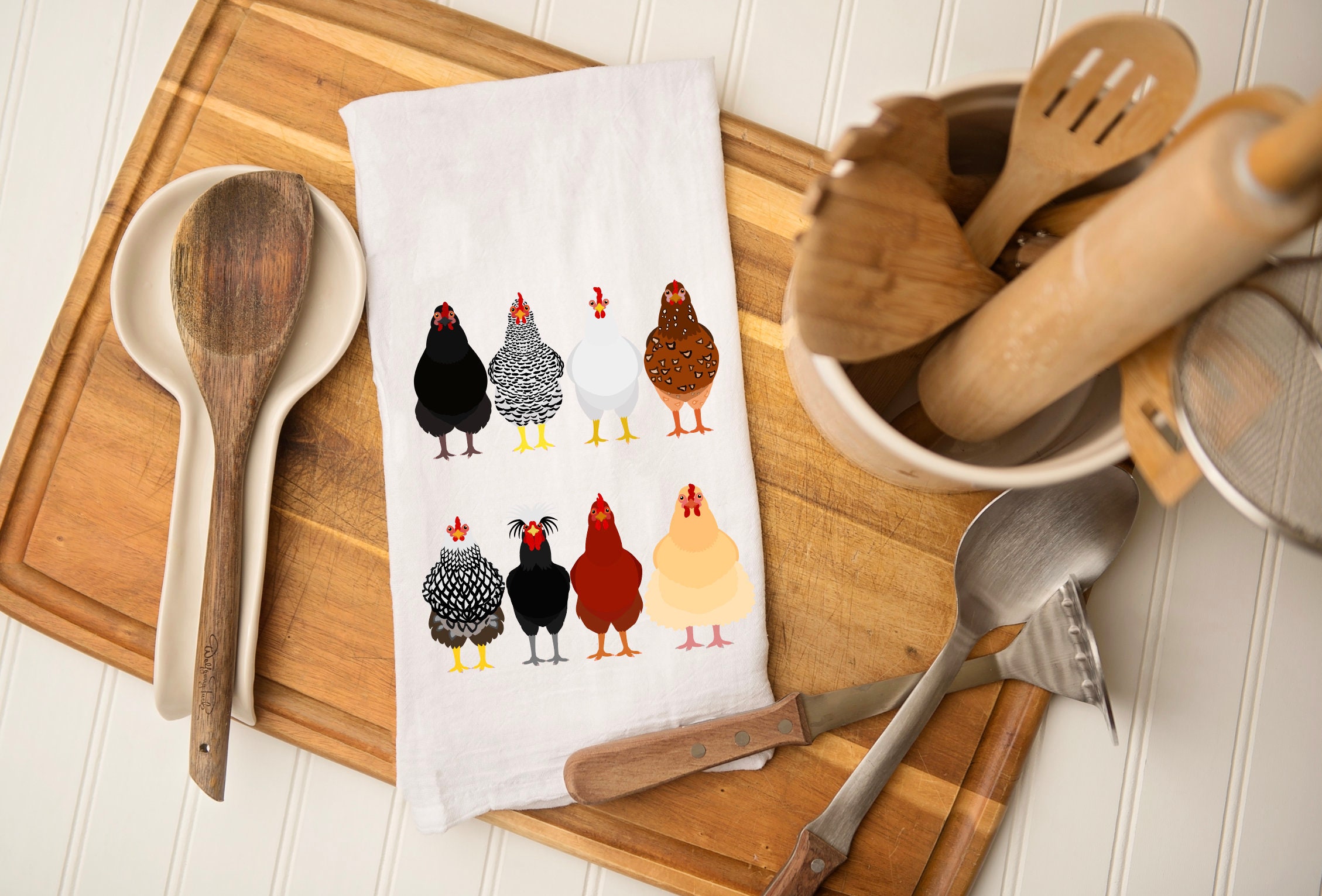 Handmade Farmhouse Chicken Decorative Kitchen Towels - Funny Zero Cluc –  Boho Beach Loft