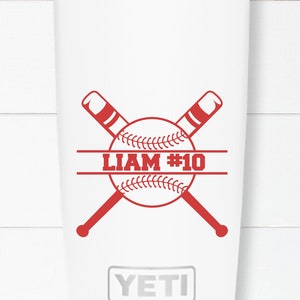 Baseball with Name Vinyl Decal, Personalized, Sports, Baseball, Car Window Sticker, Laptop Decal, Yeti Cup, Baseball Mom,