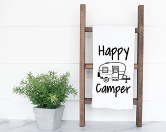 Happy Camper Towel / Happy Camper Towels / Happy Campers Tea Towel / Happy Campers Towels / Camping Towel / Camping / Crazy Camping Lady