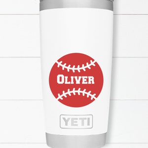 Baseball with Name Vinyl Decal, Personalized, Sports, Baseball, Car Window Sticker, Laptop Decal, Yeti Cup, Baseball Mom,