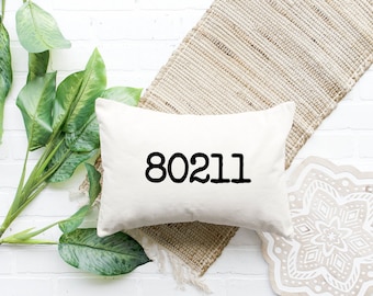 Zip Code Pillow Cover / Personalized Pillow / Home Decorating Pillow / Home Decor Pillow / Throw Pillow / State Pillow / Home Pillow