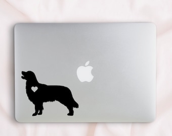 Golden Retriever Dog w/ Heart Car Laptop Vinyl Decal Sticker, Golden. Retriever Sticker, Golden