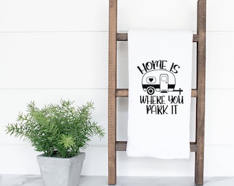 El hogar es donde lo estacionas, Toalla Happy Camper / Toallas Happy Camper / Toalla de Té Happy Campers / Toalla Happy Camper / Toalla de Camping / Camping
