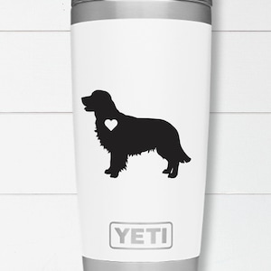 Golden Retriever Dog with Heart / Car Laptop Vinyl Decal Sticker / Golden. Retriever Sticker, Golden water bottle sticker / golden decal