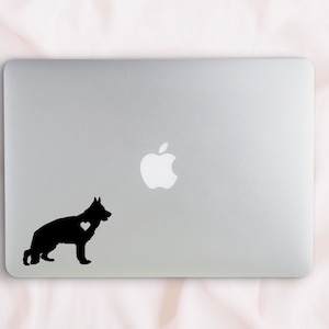 German Shepherd Dog w/ Heart Car Laptop Vinyl Decal Sticker, German Shepherd. German Shepherd Sticker, German Shepherd