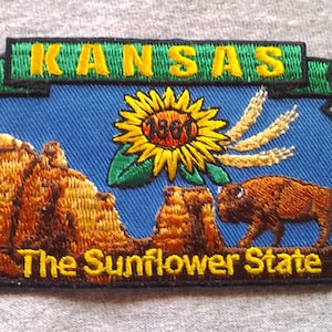 Carte de l'état du Kansas (3-1/2") Biker Patch 6717 22 livraison gratuite avec suivi