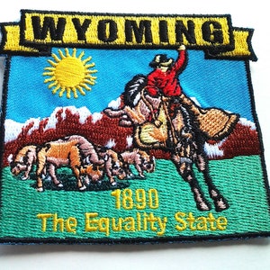 Wyoming State Map (3-7 / 16 ") Gestickter Biker Patch 6751 22 Kostenloser Versand mit Sendungsverfolgung."