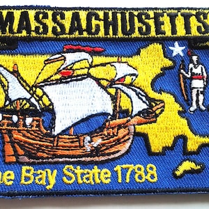 Carte de l'état du Massachusetts (3-3/4") écusson brodé 6722 22 livraison gratuite