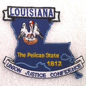 Louisiana State Map (3-1 / 4 ") Gestickter Biker Patch 6719 22 Kostenloser Versand mit Sendungsverfolgung