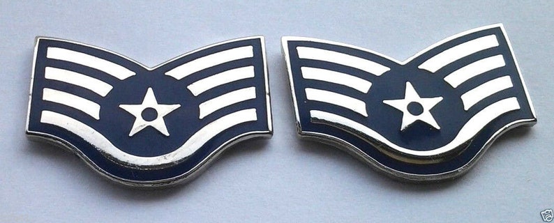 1 Paire 2 Us Air Force Rank E5 Staff Sgt Military Rank Pins Etsy