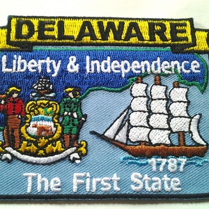 Delaware State Map (3-1 / 2 ") Biker Patch 6708 22 Versandkostenfrei mit Sendungsverfolgung
