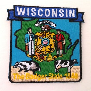 Wisconsin State Map (3-1 / 4 ") Biker Patch 6750 22 Versandkostenfrei mit Sendungsverfolgung