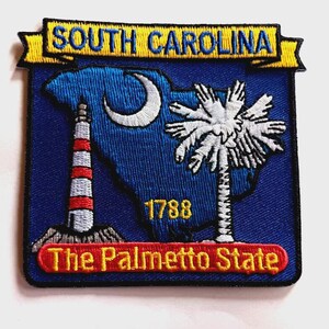 South Carolina State Map (3-1 / 2 ") Gestickter Biker Patch 6741 22 Kostenloser Versand mit Sendungsverfolgung."