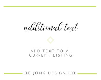 Additional Text | Add On Listing | Custom Text