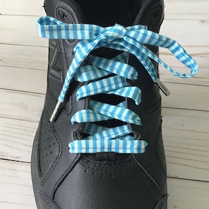 Blue Striped Shoelaces