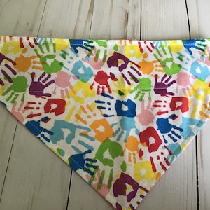 Painted Hands/Pink Dots Dog Bandana