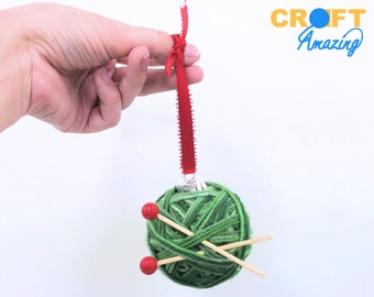 Yarn Ball Ornament - Farmhouse Decor - Christmas Gift - Christmas Tree Decorations - Christmas Décor - Gift Box
