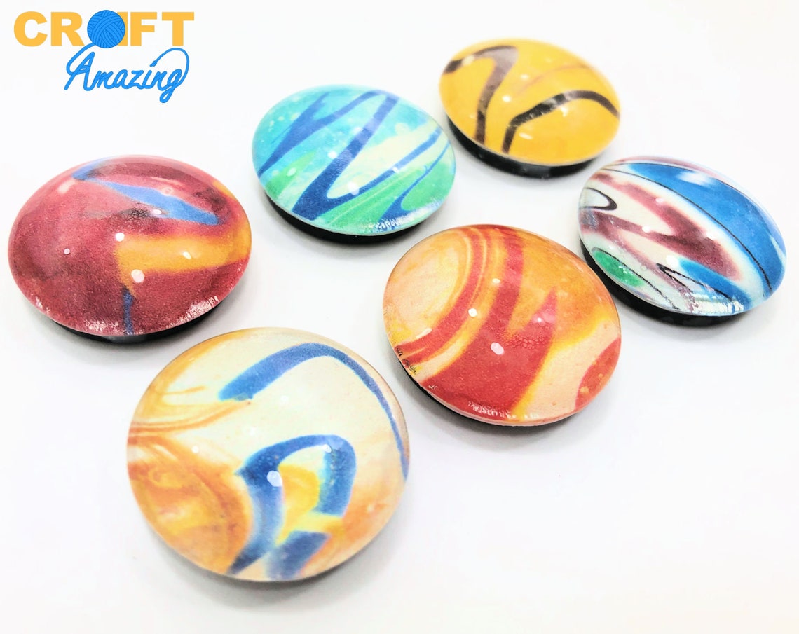 Marble Set 6piece Glass Set 1 Round Etsy