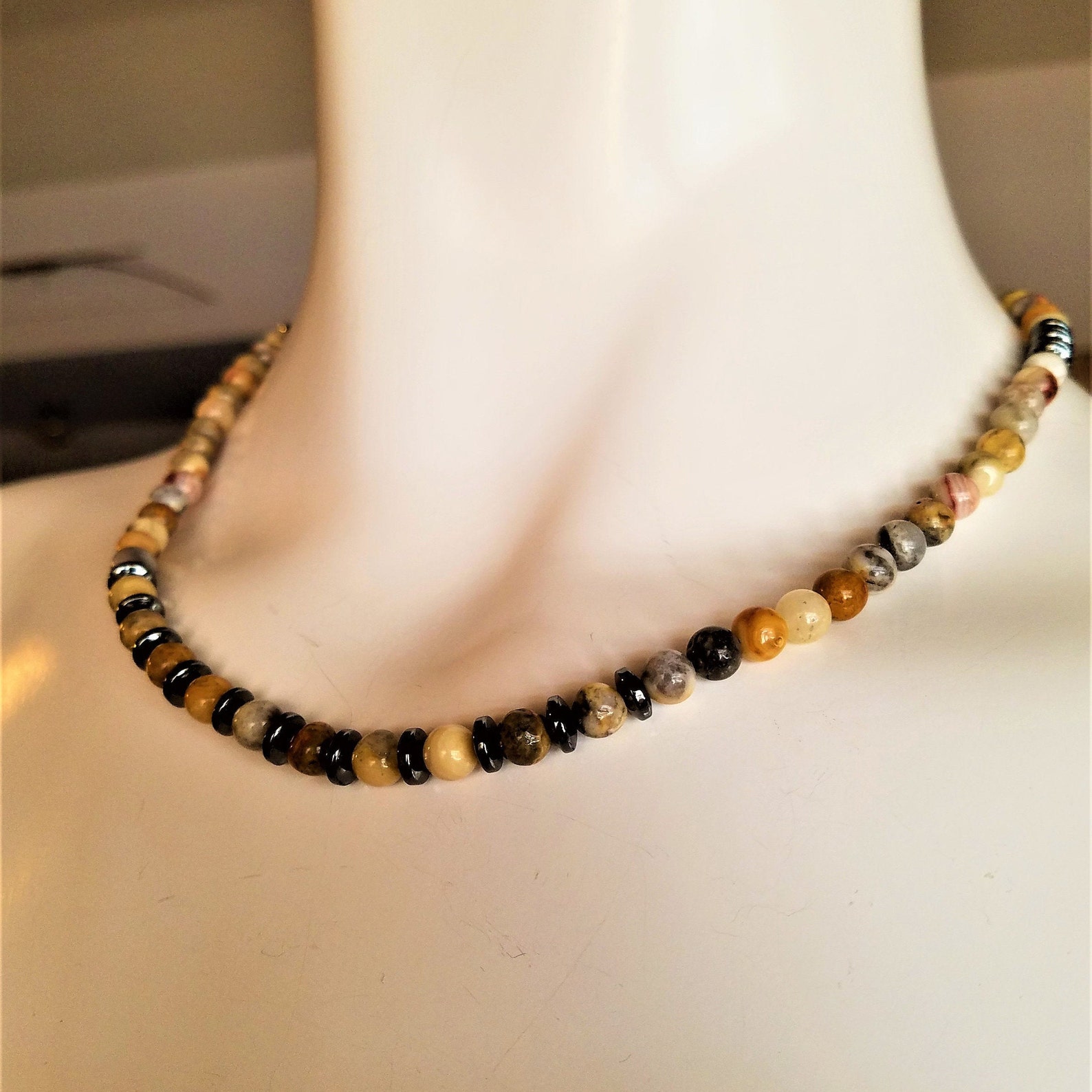 Beaded Minimalist Necklace Unisex 18 Beautiful and Etsy