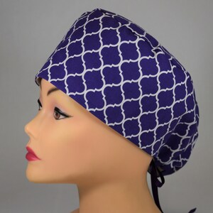Teardrop Scrub cap, Purple Arabesque