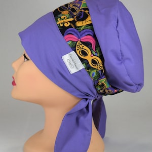 Evie Slouchy Scrub Cap, Mardi Gras Purple