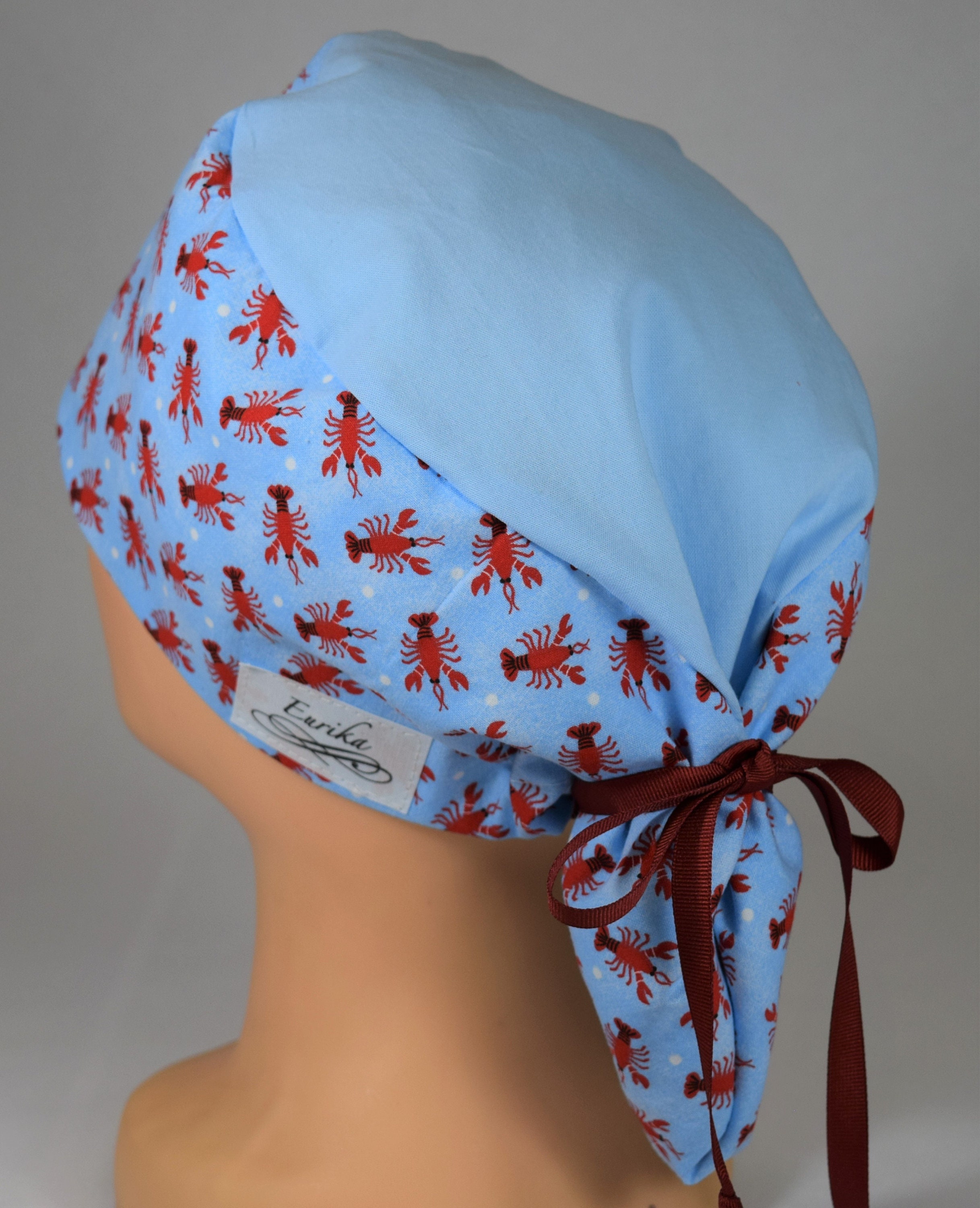 Teardrop Scrub Cap Lobster With Blue Top and Red Tie Etsy UK
