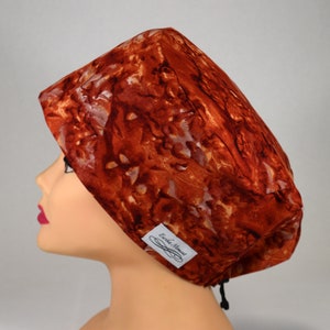 Large Euro Style Scrub cap with toggle back; Rust colored natural stone