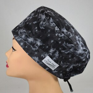 Euro Style Scrub cap with toggle;  Unicorns!
