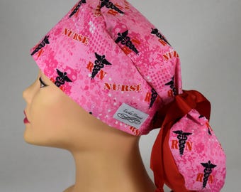 Ponytail Pouch Scrub cap: RN Nurse