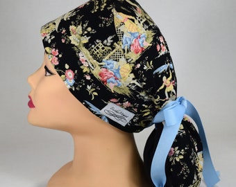 Ponytail Pouch Scrub cap: Geisha