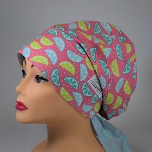 Evie Slouchy Scrub Cap, Lemon-ish