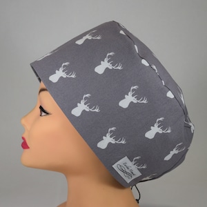 Euro Style Scrub cap with toggle;  Buck head silhouette