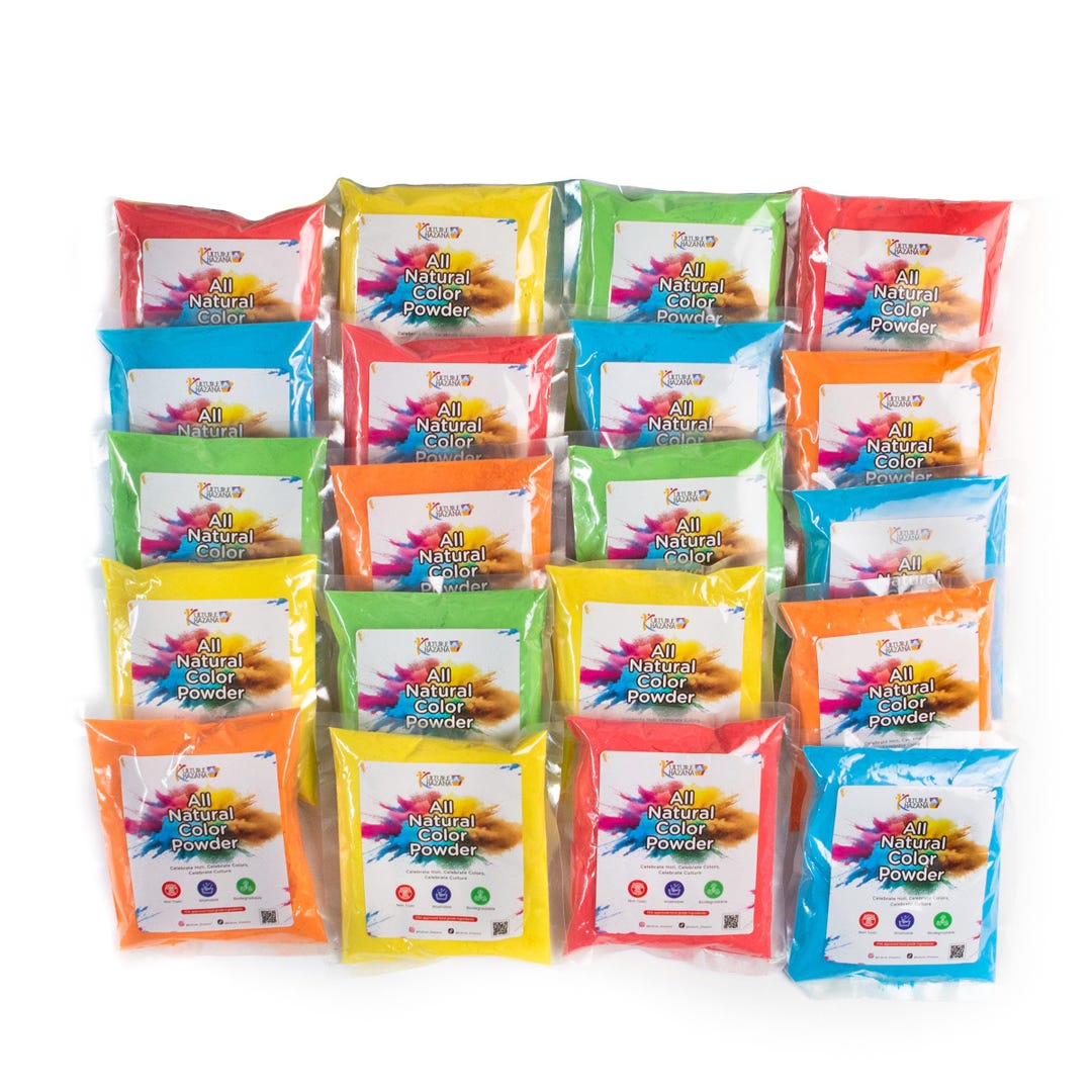 Kulture Khazana Holi Color Powder - Pack of 20 - Etsy