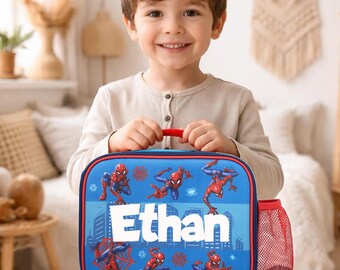 Personalised Kids Lunch Bag – Spiderman Marvel Thermal Insulated Cooler Bag