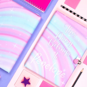Gepersonaliseerd geheim dagboek voor meisjes met slot en bladwijzer – roze dagboek voor kinderen