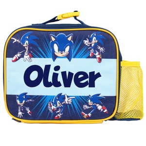 Sac à lunch personnalisé Sonic The Hedgehog - Sac à lunch isotherme pour enfants - Boîte à lunch thermique pour garçons - Bleu