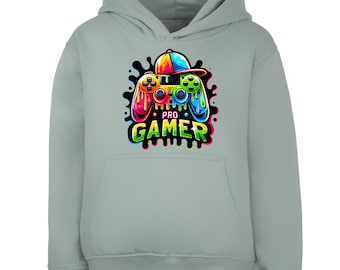 Fringoo Gamer Hoodie for Boys Cotton Rich Soft Hooded Sweatshirt for Boys Gaming Pullover Jumper with Kangaroo Pocket Age 5-13