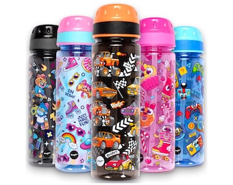 Gourde Fringoo Kids : 650 ml, étanche, paille de silicium