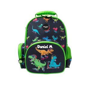 FRINGOO Sac à dos pour enfants résistant à l'eau pour garçons de 2 à 7 ans, maternelle, préscolaire, sac de voyage pour enfants (patineurs de dinosaures)